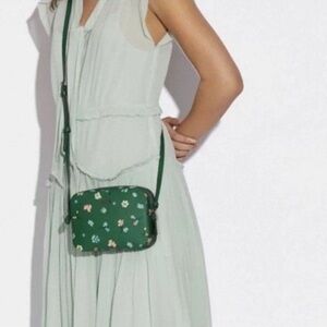 COACH C8699 Mini Jamie Camera Bag Leather Mystical Green Floral Spring Crossbody